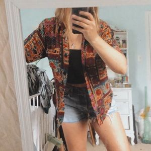 Fun vintage patterned Dad Shirt button down